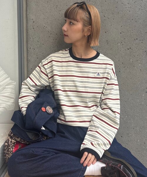 GEVACO(ゲバコ)の「【GEVACO】ボーダーベーシックロンTEE/ユニセックス(Tシャツ/カットソー・レディース・ネイビー/アイボリー・MEDIUM/LARGE)」の3枚目の写真