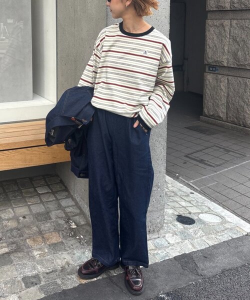 GEVACO(ゲバコ)の「【GEVACO】ボーダーベーシックロンTEE/ユニセックス(Tシャツ/カットソー・レディース・ネイビー/アイボリー・MEDIUM/LARGE)」の5枚目の写真