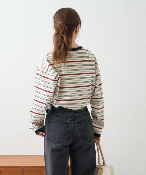 GEVACO(ゲバコ)の「【GEVACO】ボーダーベーシックロンTEE/ユニセックス(Tシャツ/カットソー・レディース・ネイビー/アイボリー・MEDIUM/LARGE)」の8枚目の写真