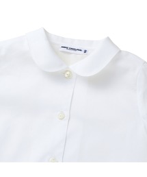 【面接】ピケ素材の丸襟長袖ブラウス