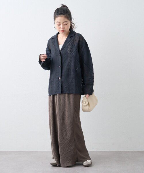 CIAOPANIC TYPY（チャオパニックティピー）の「【india】レースリメイク風シャツジャケット（シャツ/ブラウス・レディース・ブラック/サックスブルー/イエロー/オフホワイト・ONE SIZE）」の13枚目の写真