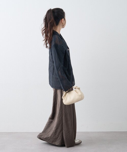 CIAOPANIC TYPY（チャオパニックティピー）の「【india】レースリメイク風シャツジャケット（シャツ/ブラウス・レディース・ブラック/サックスブルー/イエロー/オフホワイト・ONE SIZE）」の14枚目の写真