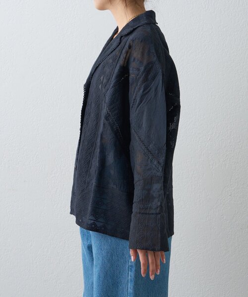 CIAOPANIC TYPY（チャオパニックティピー）の「【india】レースリメイク風シャツジャケット（シャツ/ブラウス・レディース・ブラック/サックスブルー/イエロー/オフホワイト・ONE SIZE）」の17枚目の写真