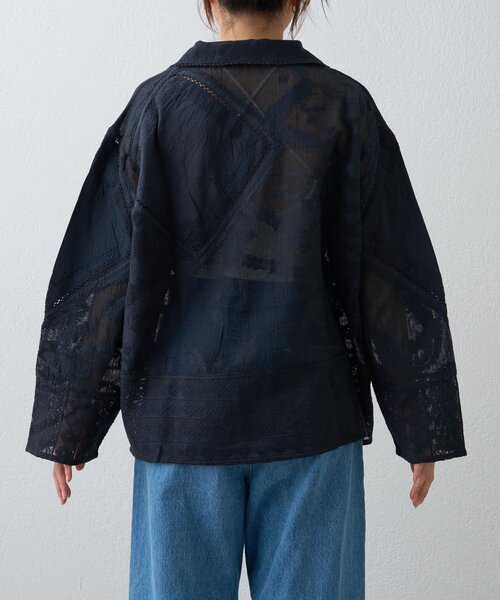 CIAOPANIC TYPY（チャオパニックティピー）の「【india】レースリメイク風シャツジャケット（シャツ/ブラウス・レディース・ブラック/サックスブルー/イエロー/オフホワイト・ONE SIZE）」の18枚目の写真