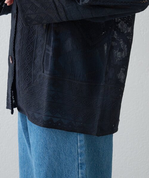 CIAOPANIC TYPY（チャオパニックティピー）の「【india】レースリメイク風シャツジャケット（シャツ/ブラウス・レディース・ブラック/サックスブルー/イエロー/オフホワイト・ONE SIZE）」の21枚目の写真