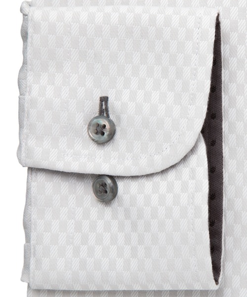 TOKYO SHIRTS（トウキョウシャツ）の「形態安定ノンアイロン ボタンダウン 長袖ビジネスワイシャツ（ビジネスシャツ・メンズ・グレー・首回り37cm-裄丈80cm/首回り39cm-裄丈80cm/首回り39cm-裄丈84cm/首回り41cm-裄丈82cm/首回り41cm-裄丈86cm/首回り42cm-裄丈82cm/首回り42cm-裄丈86cm/首回り43cm-裄丈82cm/首回り43cm-裄丈86cm/首回り37cm-裄丈84cm）」の4枚目の写真