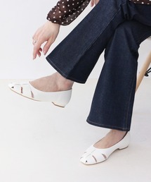 Fin（フィン）の「グルカフラットシューズ【低反発スポンジ入り】（パンプス）」