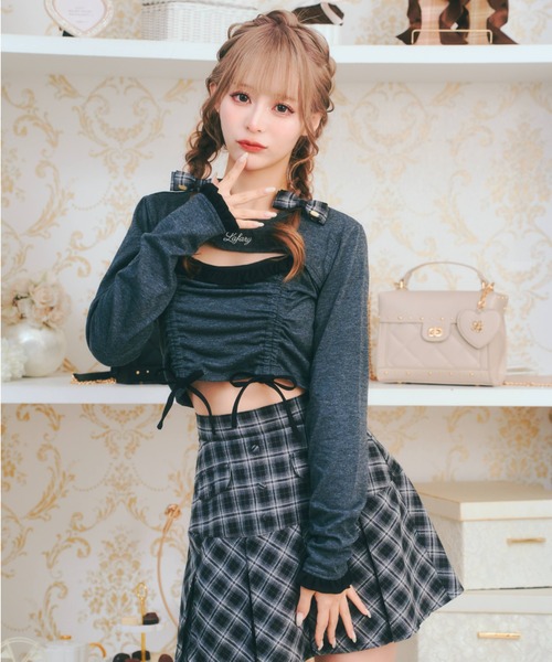 LAFARY(ラファリー)の「ドロストリボントップス(Tシャツ/カットソー・レディース・ブラック/ベージュ/ホワイト・FREE)」の13枚目の写真