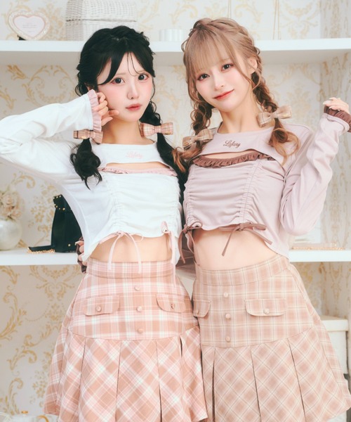 LAFARY(ラファリー)の「ドロストリボントップス(Tシャツ/カットソー・レディース・ブラック/ベージュ/ホワイト・FREE)」の5枚目の写真