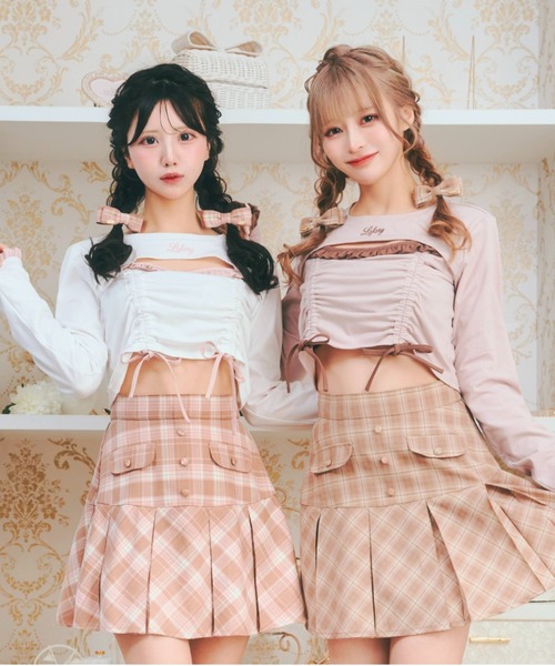 LAFARY(ラファリー)の「ドロストリボントップス(Tシャツ/カットソー・レディース・ブラック/ベージュ/ホワイト・FREE)」の4枚目の写真