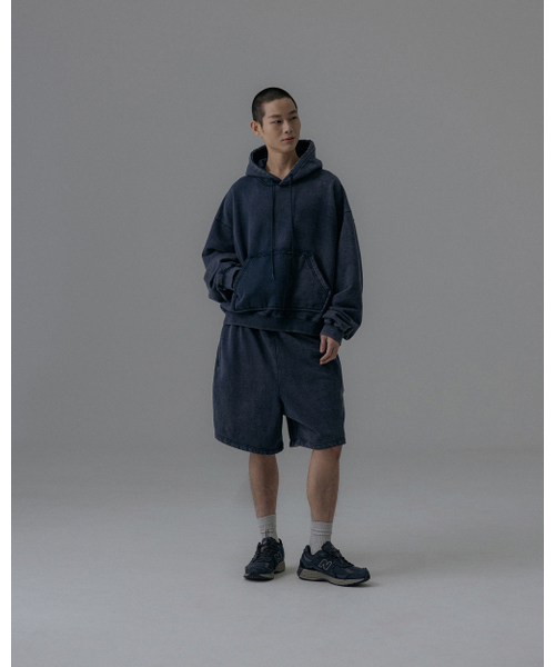 ANGLAN(アングラン)の「Heavyweight Washed Hoodie - Navy(パーカー・メンズ・その他・ONE SIZE)」の4枚目の写真