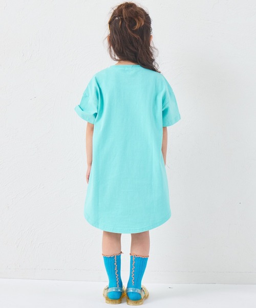 pairmanon(ペアマノン)の「【綿100%】【リンクコーデ】ガールズ ロゴプリント チュニックTシャツ(チュニック・キッズ・ピンク系その他/グレイッシュベージュ/ブルー・100/110/120/130/140/150/90)」の10枚目の写真