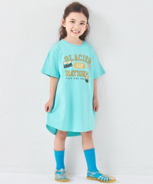 pairmanon(ペアマノン)の「【綿100%】【リンクコーデ】ガールズ ロゴプリント チュニックTシャツ(チュニック・キッズ・ピンク系その他/グレイッシュベージュ/ブルー・100/110/120/130/140/150/90)」の11枚目の写真