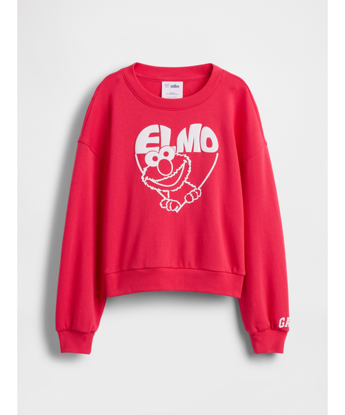 GAP（ギャップ）の「GapKids セサミストリート オーバーサイズ ウェッジ クルーネック スウェットシャツ（スウェット・キッズ・レッド/オフホワイト・160cm/150cm/140cm/130cm/120cm/110cm）」の7枚目の写真