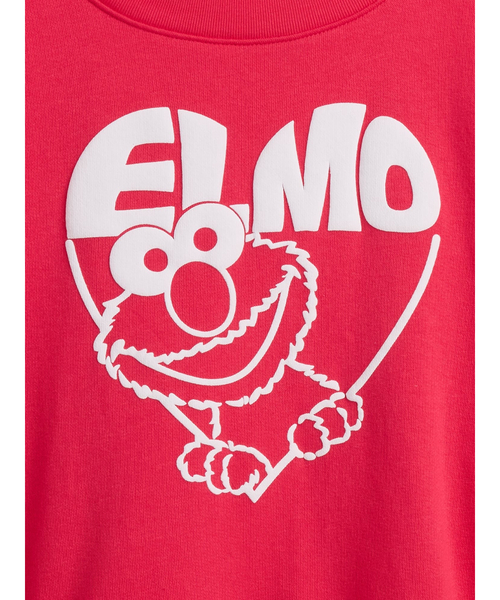 GAP（ギャップ）の「GapKids セサミストリート オーバーサイズ ウェッジ クルーネック スウェットシャツ（スウェット・キッズ・レッド/オフホワイト・160cm/150cm/140cm/130cm/120cm/110cm）」の3枚目の写真