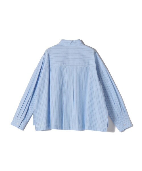 SHIPS Colors（シップス カラーズ）の「SHIPS Colors:〈手洗い可能〉カラー ストライプ クロップド シャツ（シャツ/ブラウス・レディース・ライトブルー/ピンク・ONE SIZE）」の3枚目の写真