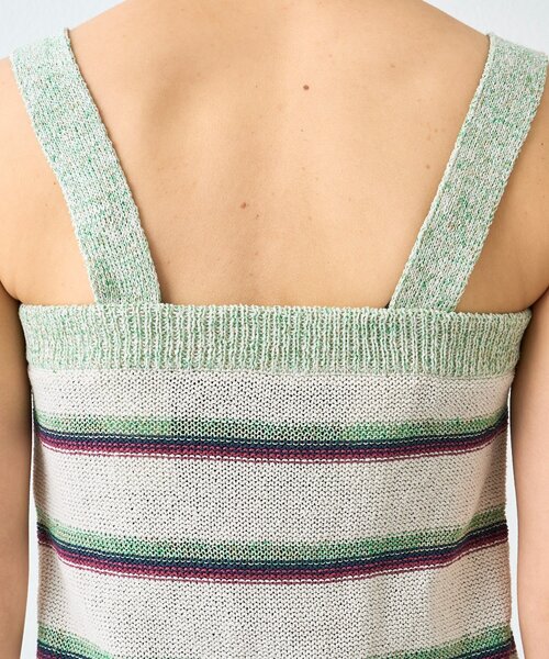 RIVE DROITE（リヴドロワ）の「予約【アンサンブル着用可能】マルチボーダーニットキャミ（キャミソール・レディース・ホワイト系その他/ブラウン・FREE）」の15枚目の写真
