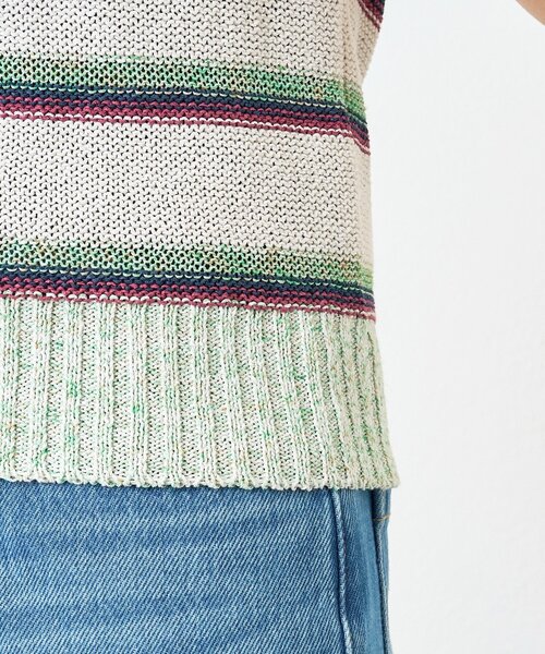 RIVE DROITE（リヴドロワ）の「予約【アンサンブル着用可能】マルチボーダーニットキャミ（キャミソール・レディース・ホワイト系その他/ブラウン・FREE）」の16枚目の写真