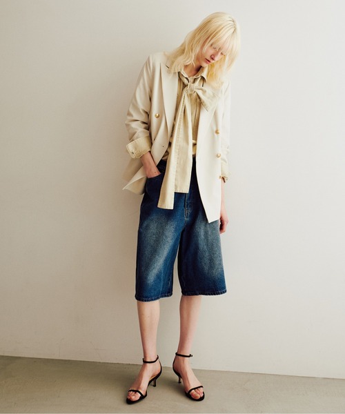 LARUTA（ラルータ）の「【LARUTA】デニムタックハーフパンツ（デニムパンツ・レディース・ブルー/グレー・FREE）」の9枚目の写真