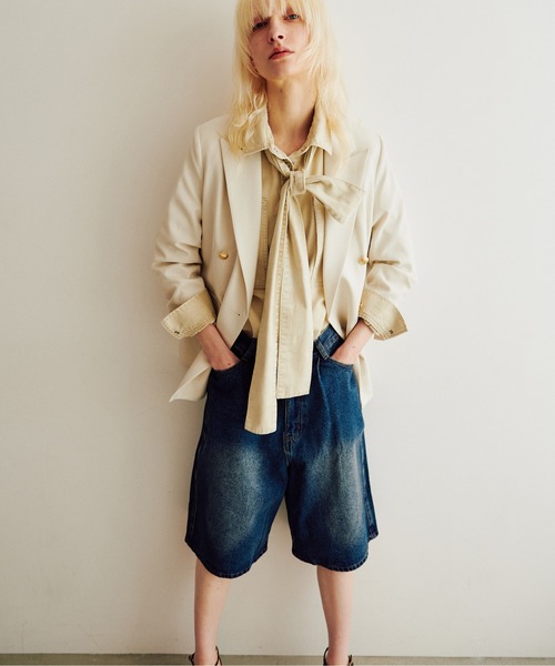 LARUTA（ラルータ）の「【LARUTA】デニムタックハーフパンツ（デニムパンツ・レディース・ブルー/グレー・FREE）」の8枚目の写真