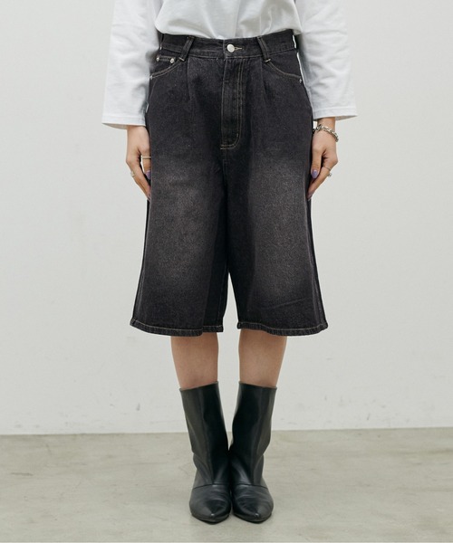 LARUTA（ラルータ）の「【LARUTA】デニムタックハーフパンツ（デニムパンツ・レディース・ブルー/グレー・FREE）」の19枚目の写真