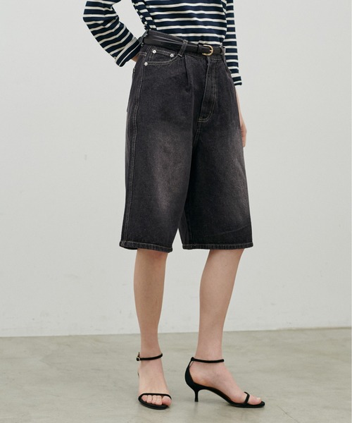 LARUTA（ラルータ）の「【LARUTA】デニムタックハーフパンツ（デニムパンツ・レディース・ブルー/グレー・FREE）」の10枚目の写真