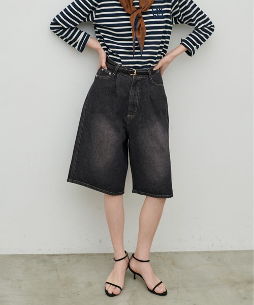 LARUTA（ラルータ）の「【LARUTA】デニムタックハーフパンツ（デニムパンツ・レディース・ブルー/グレー・FREE）」の14枚目の写真