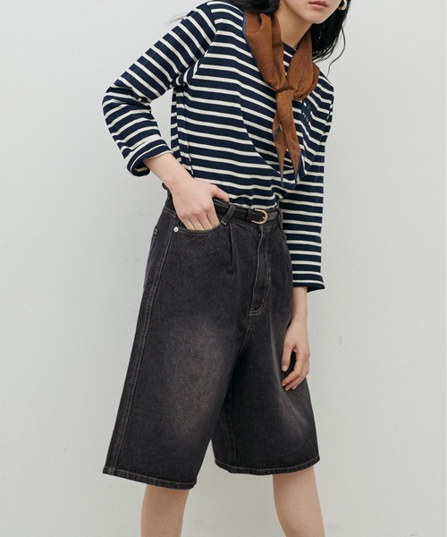 LARUTA（ラルータ）の「【LARUTA】デニムタックハーフパンツ（デニムパンツ・レディース・ブルー/グレー・FREE）」の13枚目の写真