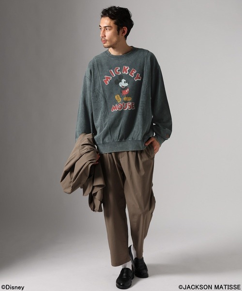 JACKSON MATISSE（ジャクソンマティス）の「【JACKSON MATISSE/BAYFLOW】「ミッキーマウス」デザインリメイクプルオーバー（Tシャツ/カットソー・メンズ・セージグリーン/チャコール・LARGE/MEDIUM）」の3枚目の写真