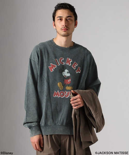 JACKSON MATISSE（ジャクソンマティス）の「【JACKSON MATISSE/BAYFLOW】「ミッキーマウス」デザインリメイクプルオーバー（Tシャツ/カットソー・メンズ・セージグリーン/チャコール・LARGE/MEDIUM）」の4枚目の写真