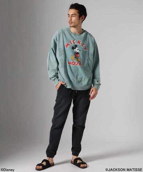 JACKSON MATISSE（ジャクソンマティス）の「【JACKSON MATISSE/BAYFLOW】「ミッキーマウス」デザインリメイクプルオーバー（Tシャツ/カットソー・メンズ・セージグリーン/チャコール・LARGE/MEDIUM）」の6枚目の写真