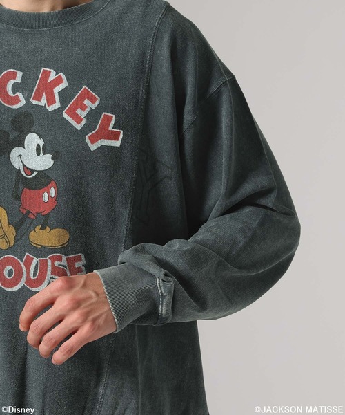 JACKSON MATISSE（ジャクソンマティス）の「【JACKSON MATISSE/BAYFLOW】「ミッキーマウス」デザインリメイクプルオーバー（Tシャツ/カットソー・メンズ・セージグリーン/チャコール・LARGE/MEDIUM）」の13枚目の写真