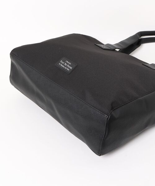 BACK NUMBER（バックナンバー）の「【BACK NUMBER】杢調ポリコンビトートバッグ (耐久性 / 洗練デザイン / ビジネス対応 / カジュアル)（トートバッグ・メンズ・ブラック/グレー・ONE SIZE）」の3枚目の写真