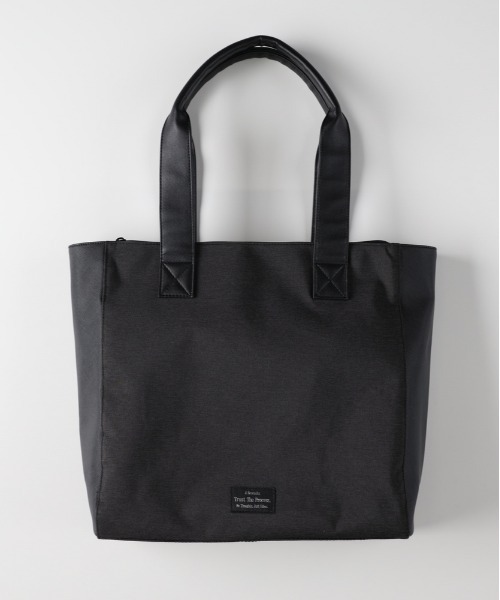 BACK NUMBER（バックナンバー）の「【BACK NUMBER】杢調ポリコンビトートバッグ (耐久性 / 洗練デザイン / ビジネス対応 / カジュアル)（トートバッグ・メンズ・ブラック/グレー・ONE SIZE）」の2枚目の写真