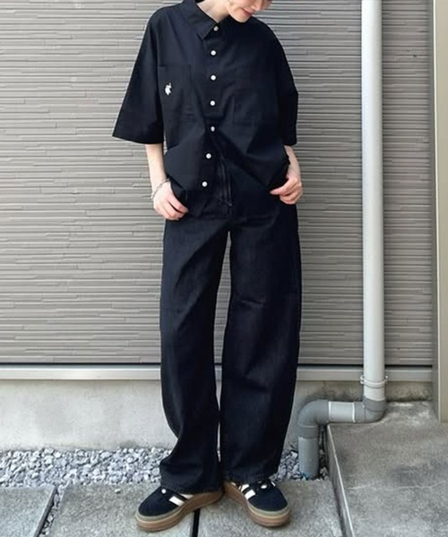 U.S. POLO ASSN.（ユーエスポロアッスン）の「GeeRA別注【U.S. POLO ASSN.】綿100％オーバーサイズ半袖シャツ（シャツ/ブラウス・レディース・ブラック/オフホワイト/ブルー系その他・MEDIUM/LARGE/X-LARGE）」の6枚目の写真