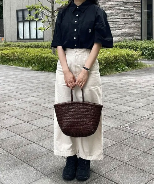 U.S. POLO ASSN.（ユーエスポロアッスン）の「GeeRA別注【U.S. POLO ASSN.】綿100％オーバーサイズ半袖シャツ（シャツ/ブラウス・レディース・ブラック/オフホワイト/ブルー系その他・MEDIUM/LARGE/X-LARGE）」の19枚目の写真