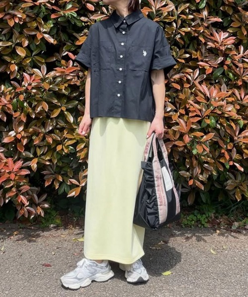 U.S. POLO ASSN.（ユーエスポロアッスン）の「GeeRA別注【U.S. POLO ASSN.】綿100％オーバーサイズ半袖シャツ（シャツ/ブラウス・レディース・ブラック/オフホワイト/ブルー系その他・MEDIUM/LARGE/X-LARGE）」の17枚目の写真