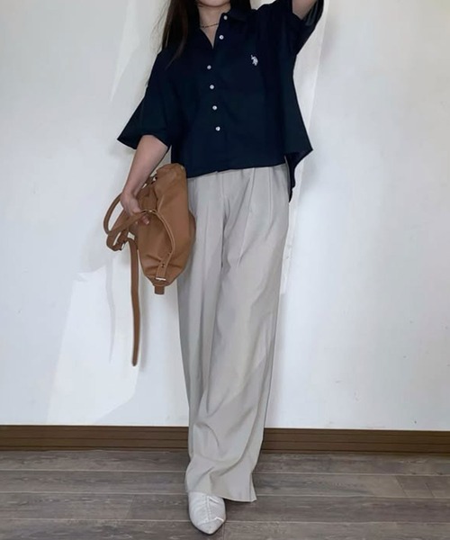 U.S. POLO ASSN.（ユーエスポロアッスン）の「GeeRA別注【U.S. POLO ASSN.】綿100％オーバーサイズ半袖シャツ（シャツ/ブラウス・レディース・ブラック/オフホワイト/ブルー系その他・MEDIUM/LARGE/X-LARGE）」の20枚目の写真