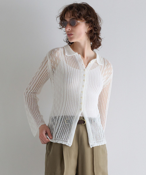 martinique（マルティニーク）の「レースニットシャツ（カーディガン/ボレロ・レディース・ホワイト・FREE）」の13枚目の写真