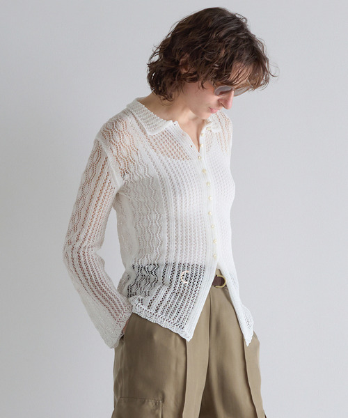 martinique（マルティニーク）の「レースニットシャツ（カーディガン/ボレロ・レディース・ホワイト・FREE）」の12枚目の写真