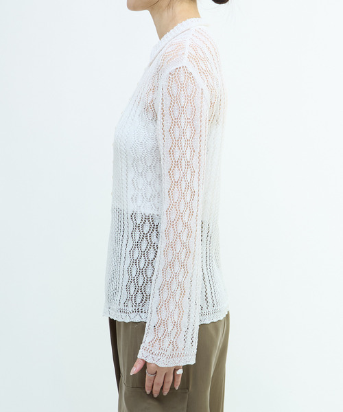 martinique（マルティニーク）の「レースニットシャツ（カーディガン/ボレロ・レディース・ホワイト・FREE）」の5枚目の写真