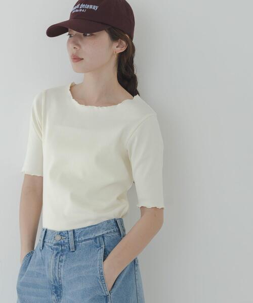 URBAN RESEARCH Sonny Label(アーバンリサーチサニーレーベル)の「汗ジミ防止メロウクルーネックアソートプルオーバー(Tシャツ/カットソー・レディース・オフホワイト/ブラック/グレー系その他/ブルー系その他・FREE)」の2枚目の写真