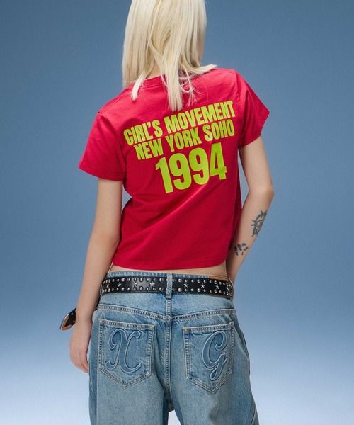 X-girl(エックスガール)の「DISTRESSED BAGGY DENIM PANTS(デニムパンツ・レディース・ブラック/インディゴブルー・S/M/XS)」の7枚目の写真
