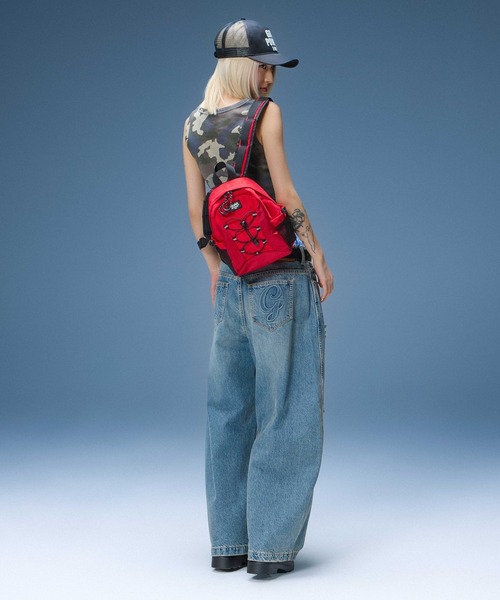 X-girl(エックスガール)の「DISTRESSED BAGGY DENIM PANTS(デニムパンツ・レディース・ブラック/インディゴブルー・S/M/XS)」の13枚目の写真