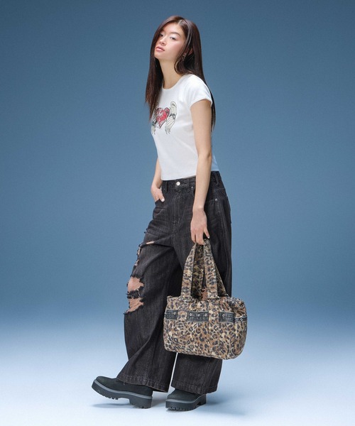 X-girl(エックスガール)の「DISTRESSED BAGGY DENIM PANTS(デニムパンツ・レディース・ブラック/インディゴブルー・S/M/XS)」の22枚目の写真
