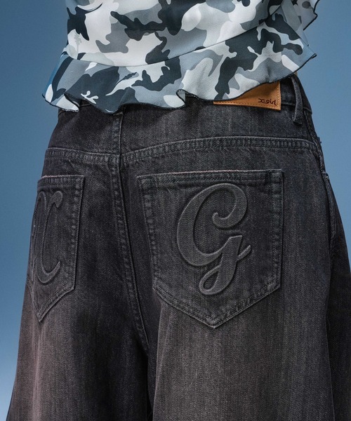 X-girl(エックスガール)の「DISTRESSED BAGGY DENIM PANTS(デニムパンツ・レディース・ブラック/インディゴブルー・S/M/XS)」の16枚目の写真