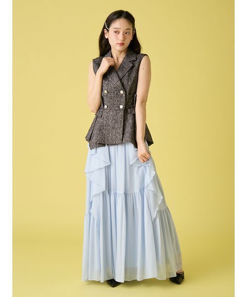 LILY BROWN(リリーブラウン)の「シアーカスケードボリュームスカート(スカート・レディース・ライトブルー/イエロー・F)」の18枚目の写真