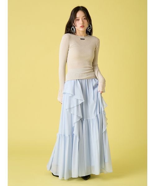 LILY BROWN(リリーブラウン)の「シアーカスケードボリュームスカート(スカート・レディース・ライトブルー/イエロー・F)」の19枚目の写真