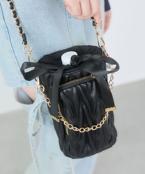 MAJESTIC LEGON(マジェスティックレゴン)の「マルチボトルショルダー(ショルダーバッグ・レディース・ブラック/アイボリー・FREE)」の10枚目の写真