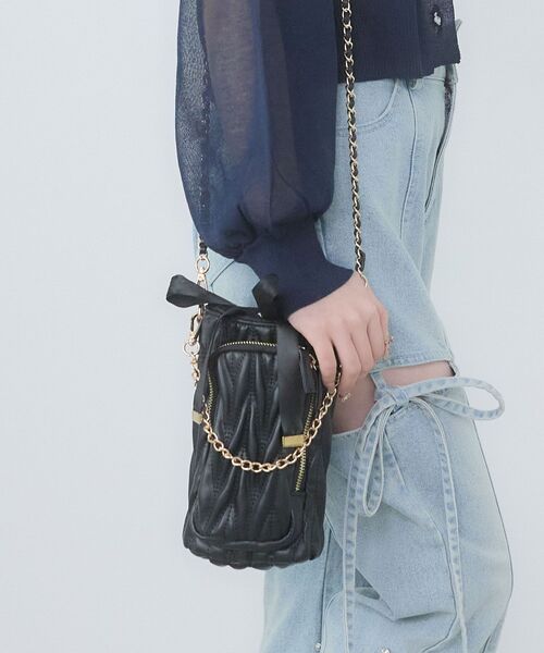 MAJESTIC LEGON(マジェスティックレゴン)の「マルチボトルショルダー(ショルダーバッグ・レディース・ブラック/アイボリー・FREE)」の12枚目の写真